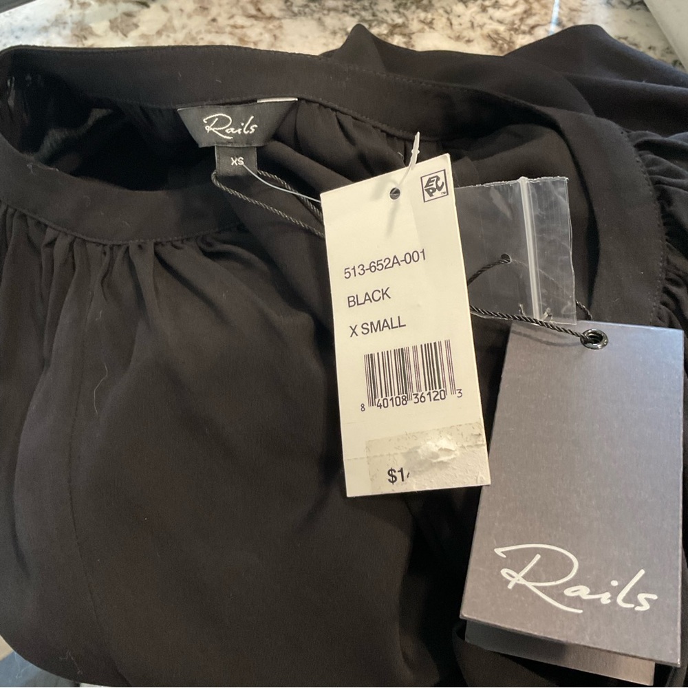 Rails Mirabelle Oversized Black Top Nwt - image 7